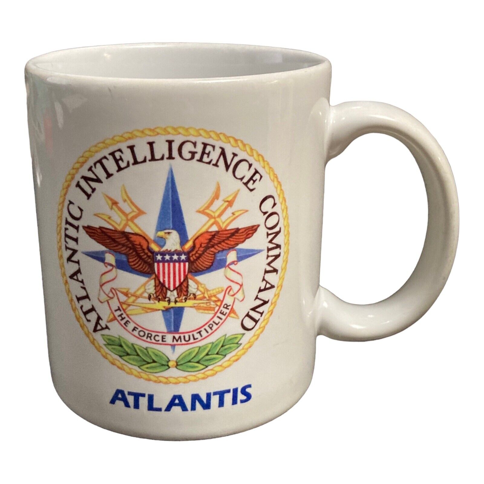 US Navy Atlantic Intelligence Command Coffee Mug IBM GTE Software Vintage 