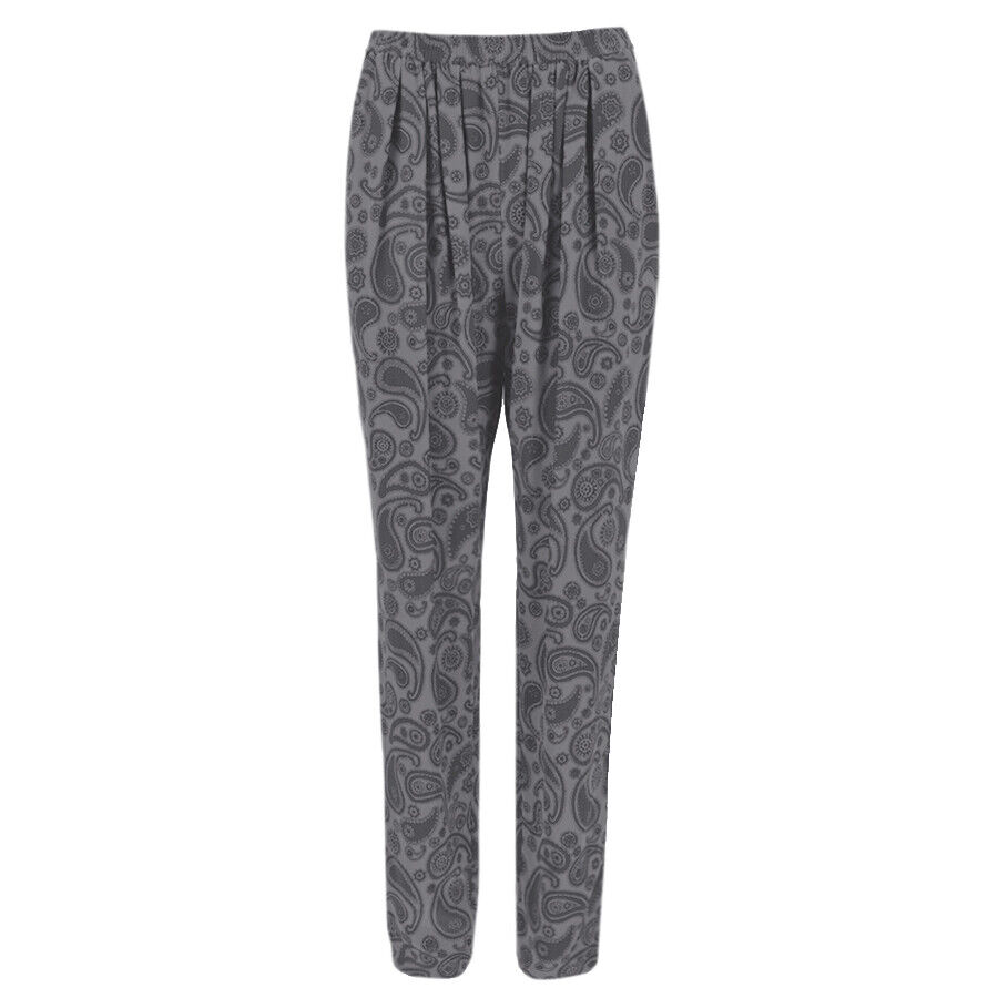 Stella McCartney Charcoal Grey Silk Patterned Trousers Pants IT38 UK6