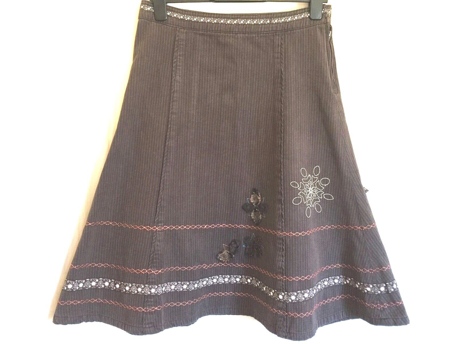 FAT FACE brown flare skirt size 8