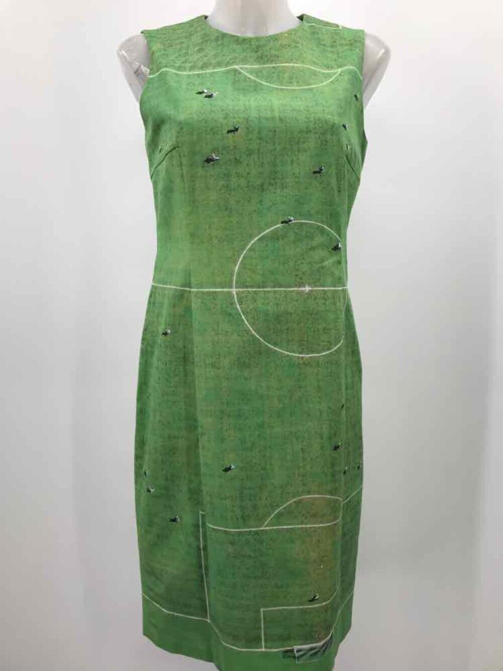 Akris Punto Green Size 8 Graphic Midi Sleeveless Dress