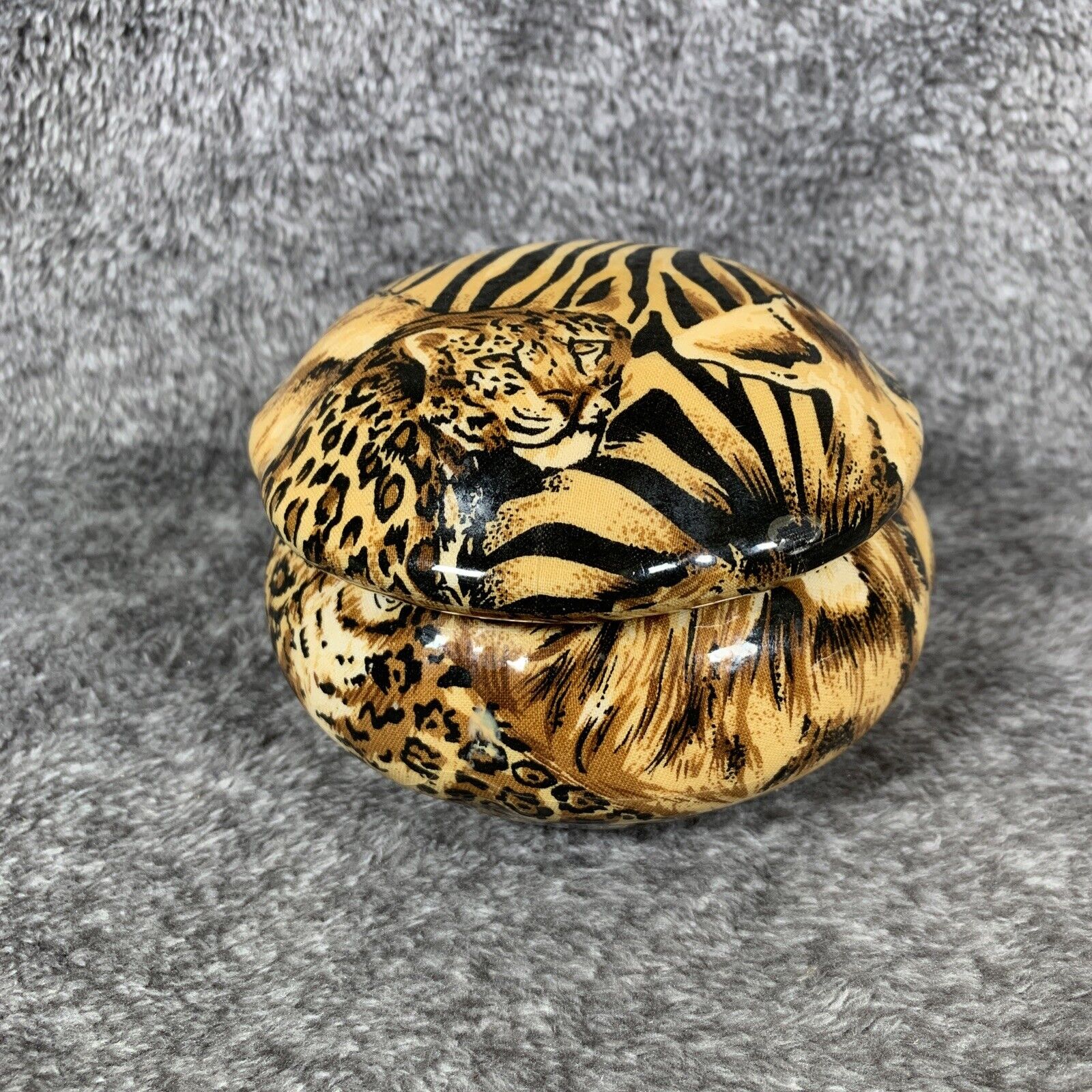 La Vie Safari Animal Patchwork Trinket Jewelry Box