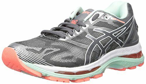 ASICS Women's Gel-Nimbus 19 Running Shoe, Carbon/White/Flash Coral, 12 M US