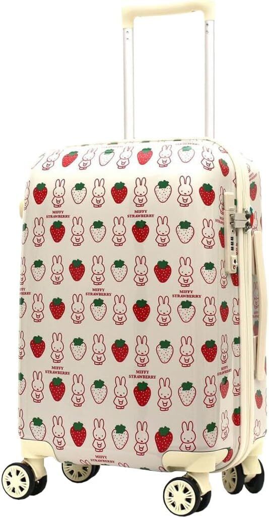 Miffy Face Suitcase Carry Case Strawberry Red 30L W14.17×H21.26×D9.06 in Bag New
