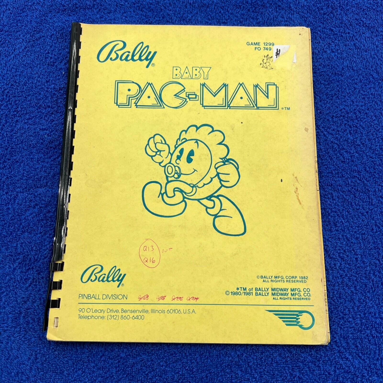 Bally Baby Pacman Pinball Manual Original Vintage Pinball Machine Book Parts A9