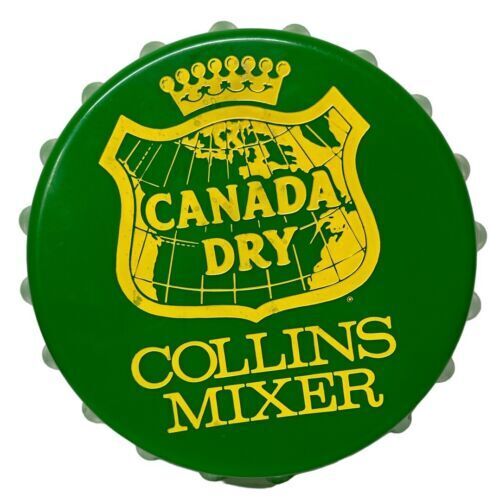 Vintage 1980’s Canada Dry Collins Mixer Soda Pop Thick Plastic 13” Wall Hanging