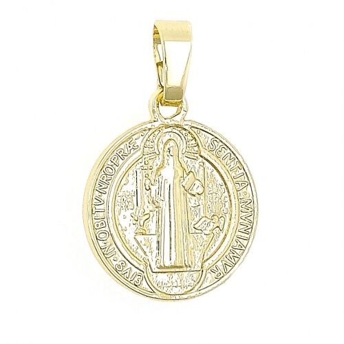 BEAUTIFUL ST BENEDICT MEDAL IN 18K GOLD OVER STERLING SILVER