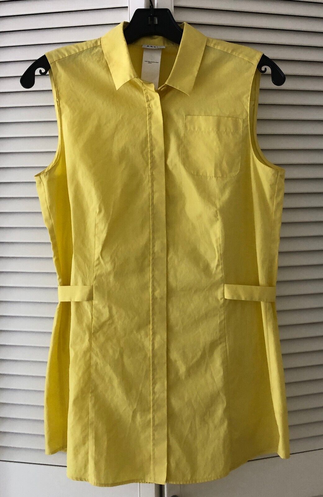 A-K-R-I-S  .punto AKRIS Yellow Sleeveless Cotton  Blouse Top Button Up , US 8