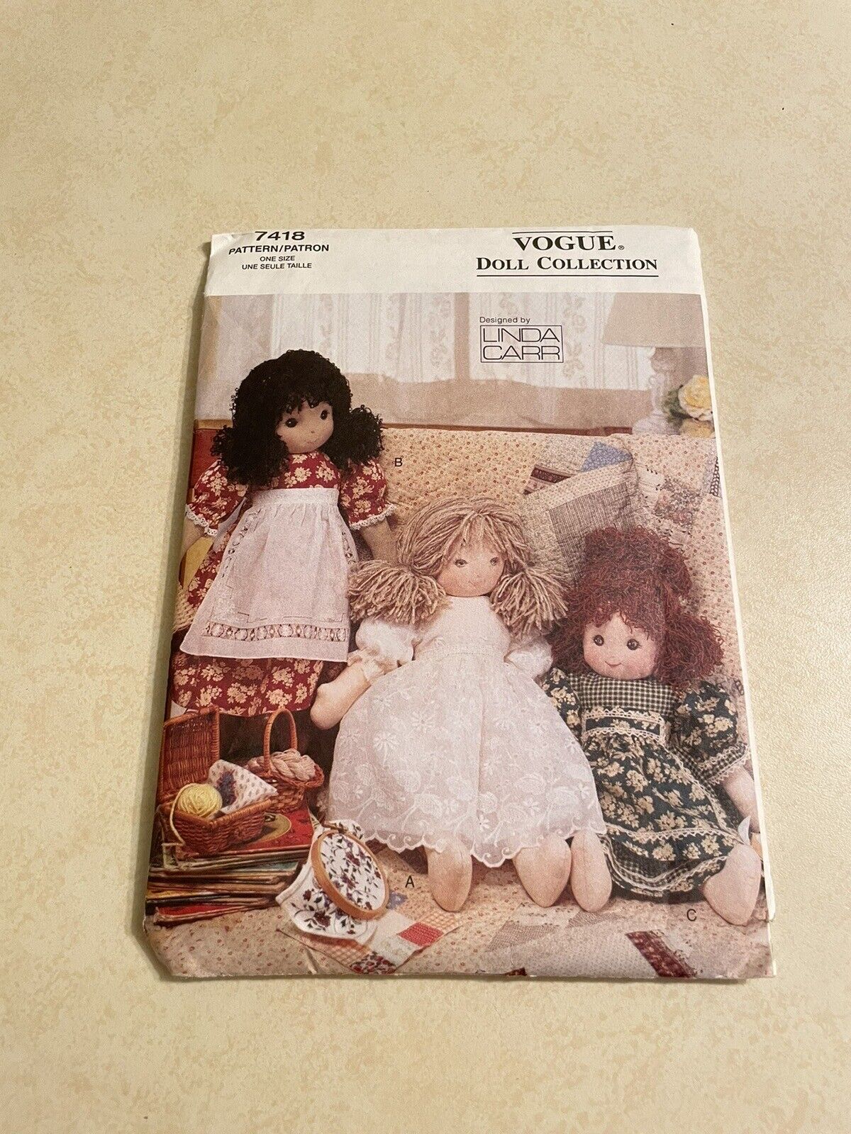 Vogue Doll Collection Pattern 7418 Rag Doll And Clothes Pattern Complete Uncut