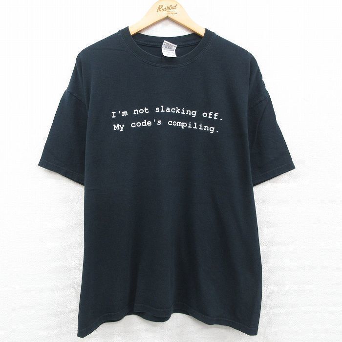 Xl/Used Short Sleeve Vintage T-Shirt Men'S 00S Message Large Size Cotton Crew Ne