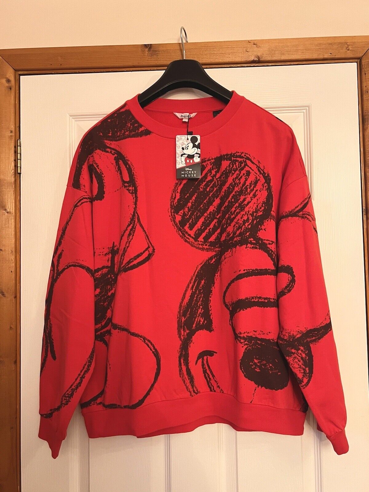 New Ladies Desigual Disney Mickey Mouse Red Sweatshirt  / Top XXL BNWT
