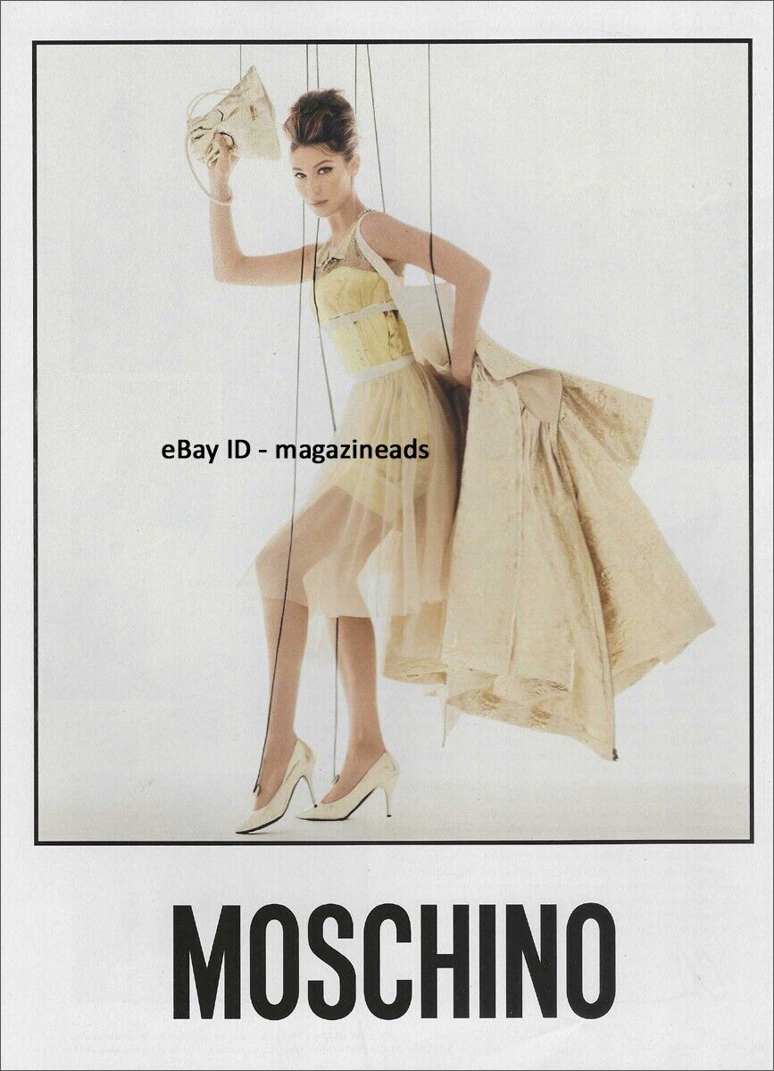 MOSCHINO 1-Page PRINT AD Spring 2021 BELLA HADID puppet LEGS ANKLES FEET Meisel