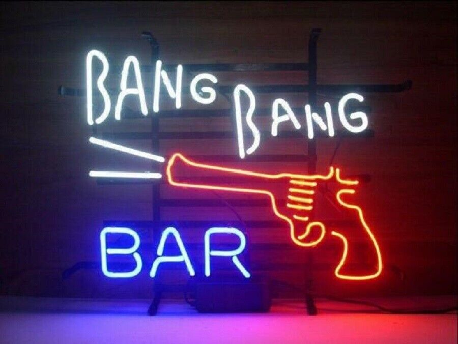 The Bang Bang Bar Gun Neon Sign Light Lamp Wall Decor Man Cave Artwork 24\