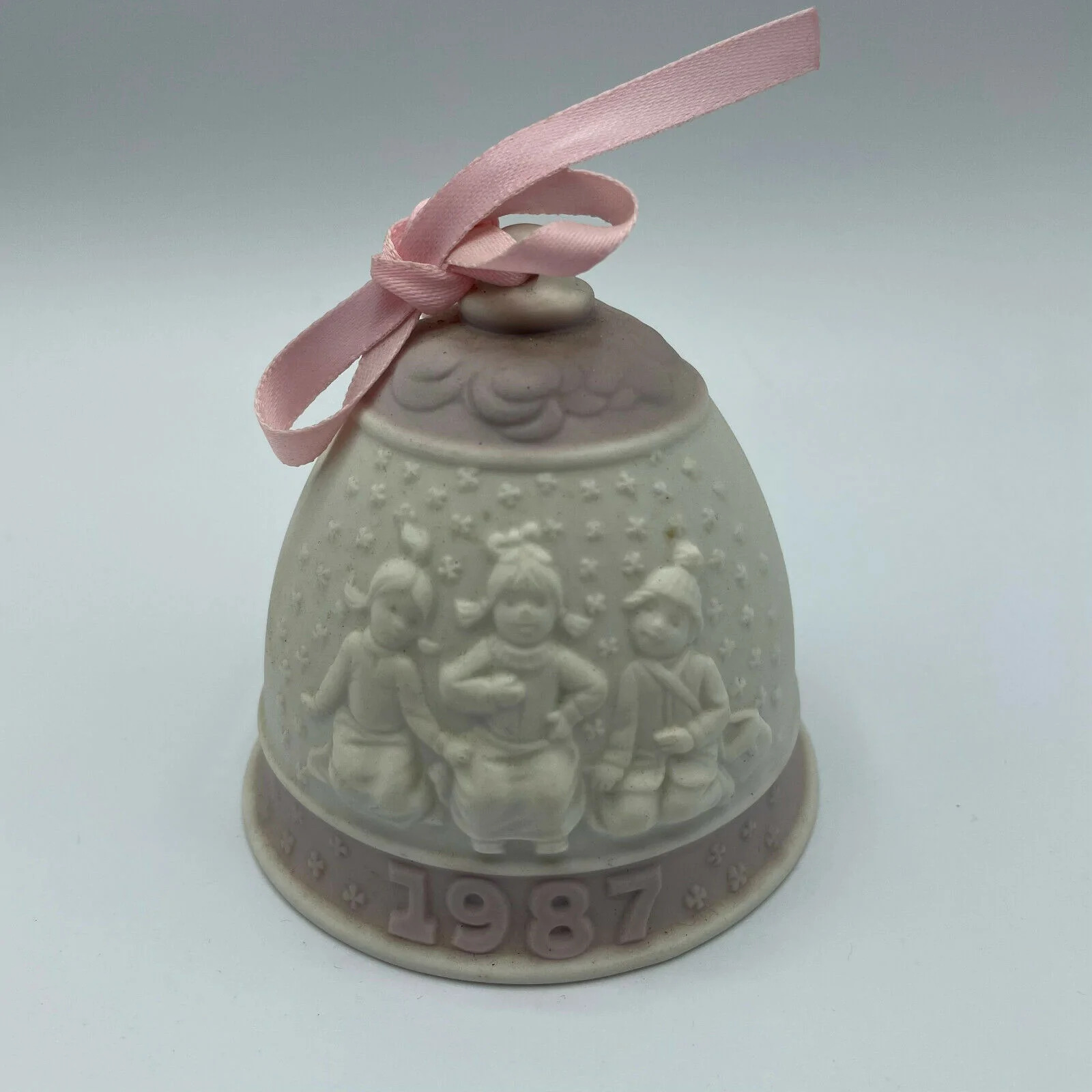 Vintage Lladro 1987 Holiday Porcelain Bell Ornament