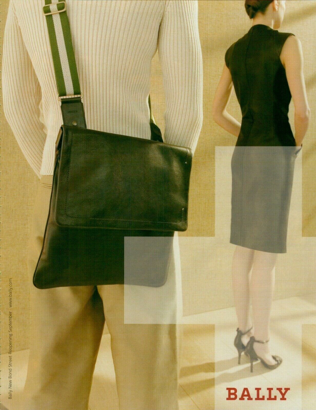 2004 Bally Fashion Leather Satchel Purse Woman Shoes Model Vintage Print Ad