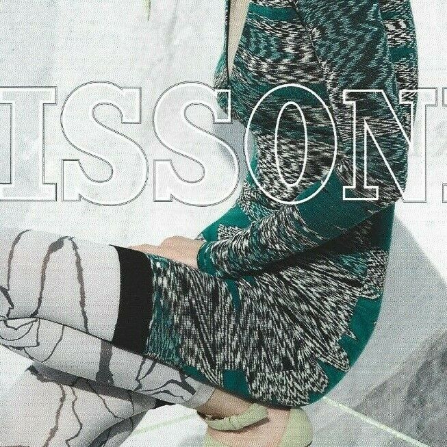 Missoni Print Ad, Green Dress on Cute Model, Missoni Fashion Ad with Cute Model