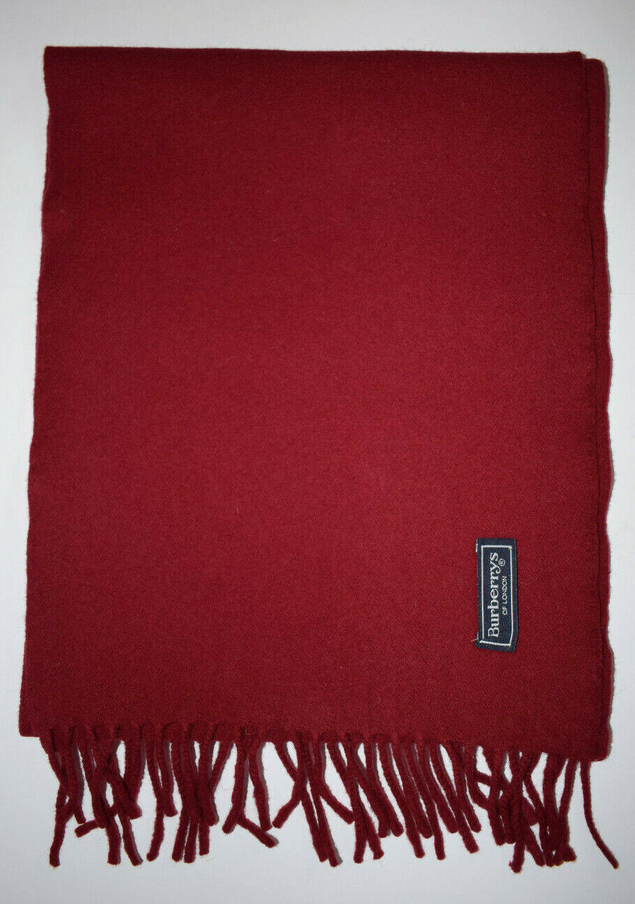 Burberry Scarf Classic Nova Check Lambswool in Maroon Red Color Unisex
