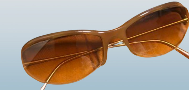 PRADA SPR14C 6AR-3U1 Sunglasses Brown x Gold Japan [Used]