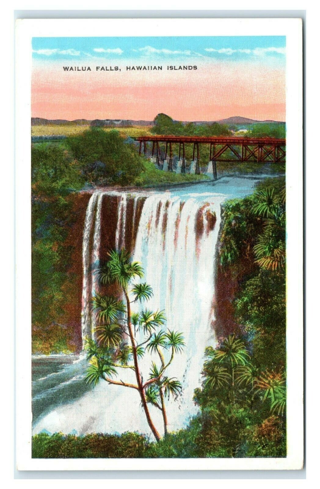 Postcard Wailua Falls, Hawaiian Island HI I4