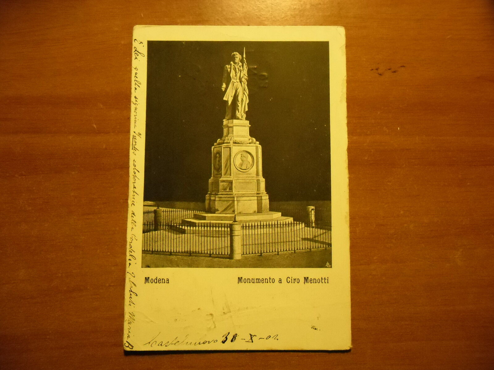 Modena Monument To Ciro Menotti Card Viaggiata 1.11.1902 Mens Castelnuo (MO)