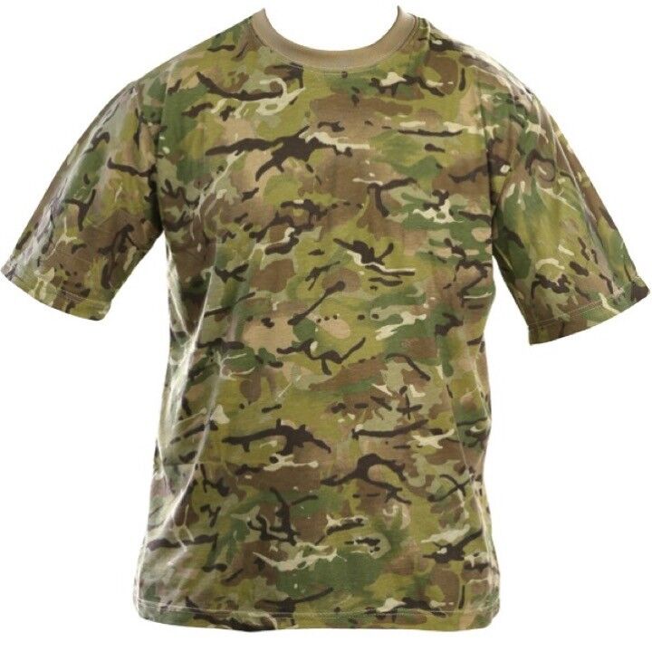 Mens Army Camo T-Shirt S-3XL Military Camouflage Top MTP DPM Desert Urban Black