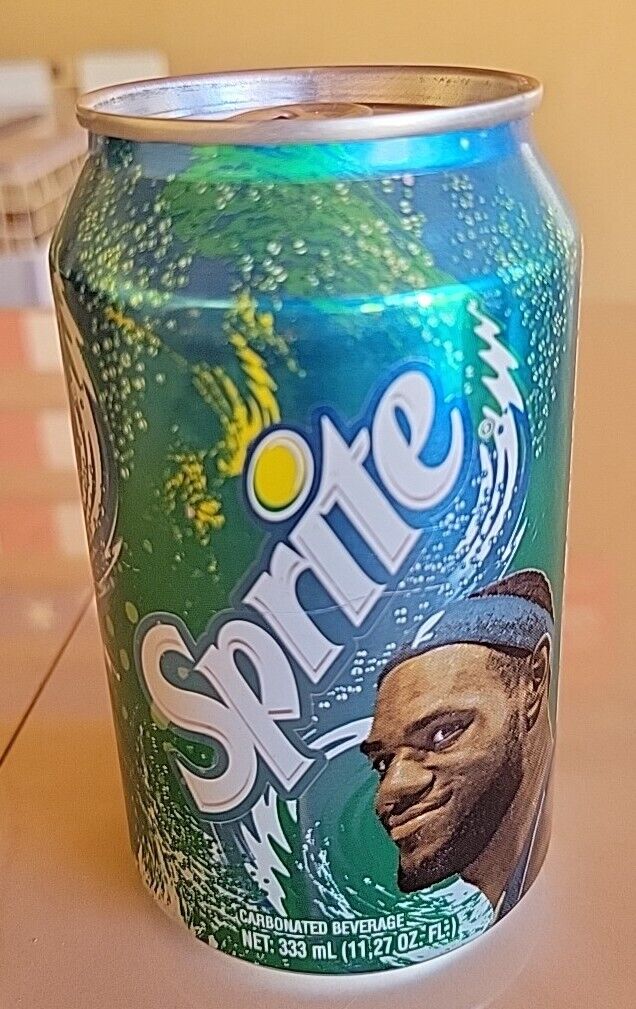 Rare And Vintage LEBRON JAMES SPRITE CAN NBA From Jamaica 🇯🇲 Air Filled 