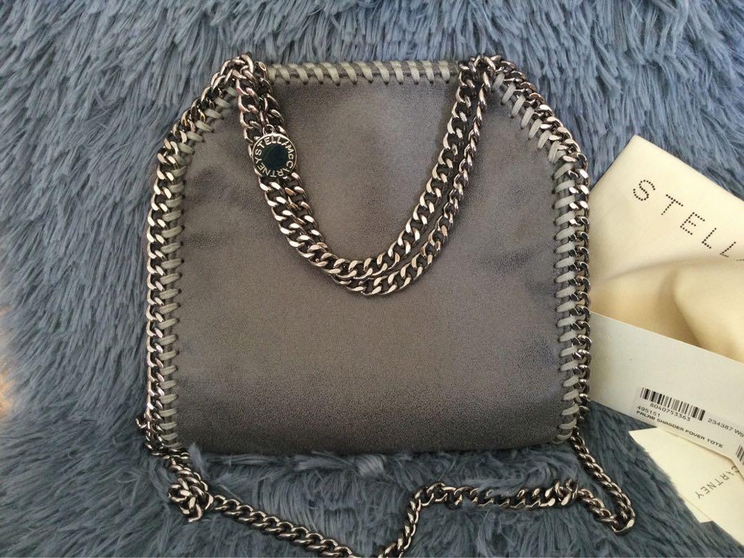 Stella Mccartney Falabella Gray Mini Tote Shoulder Bag 2way 25cm×26cm Used Japan