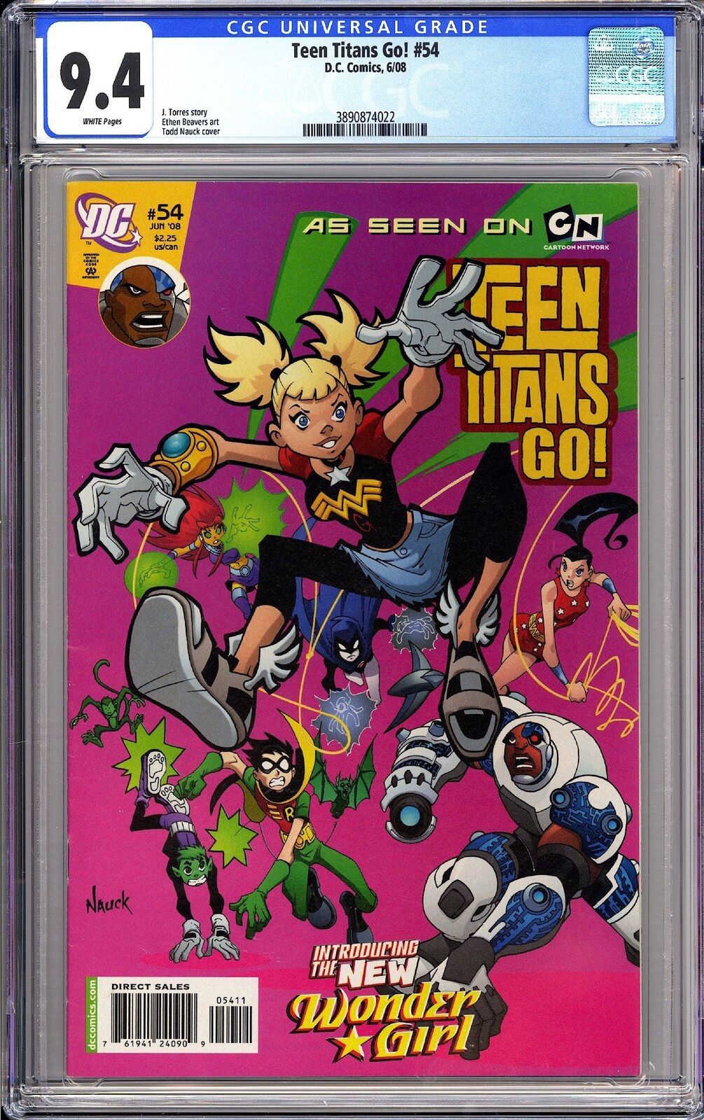 Teen Titans Go 54 CGC 9.4 2008 3890874022 Introducing New Wonder Girl
