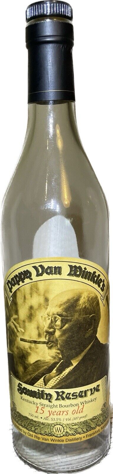 Pappy Van Winkle 15 Year Old Family Reserve Empty Bottle Unrinsed Collectible