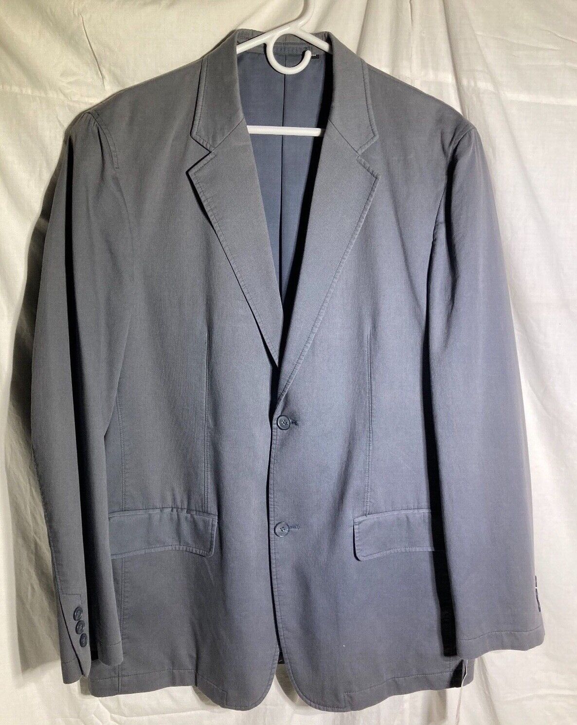 Vtg. Alfani 2 Button Cotton Blazer Sport Coat Dinner Jacket  Men's Gray - Large
