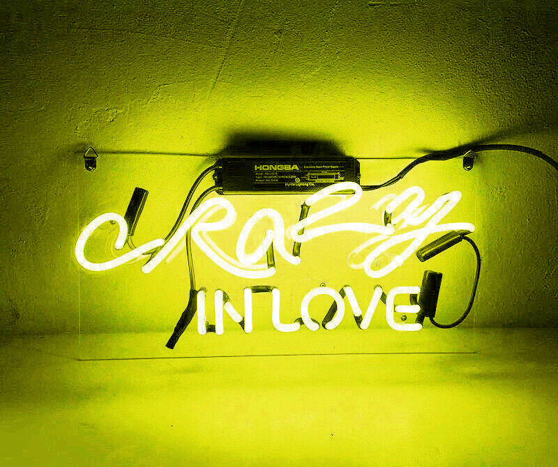 Crazy In Love Yellow Acrylic Neon Sign 14\