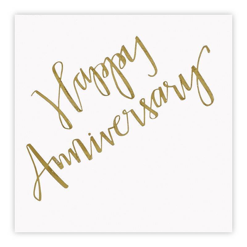 Beverage Napkins Happy Anniversary Size 5in x 5in H, 20 count/package Pack of 12
