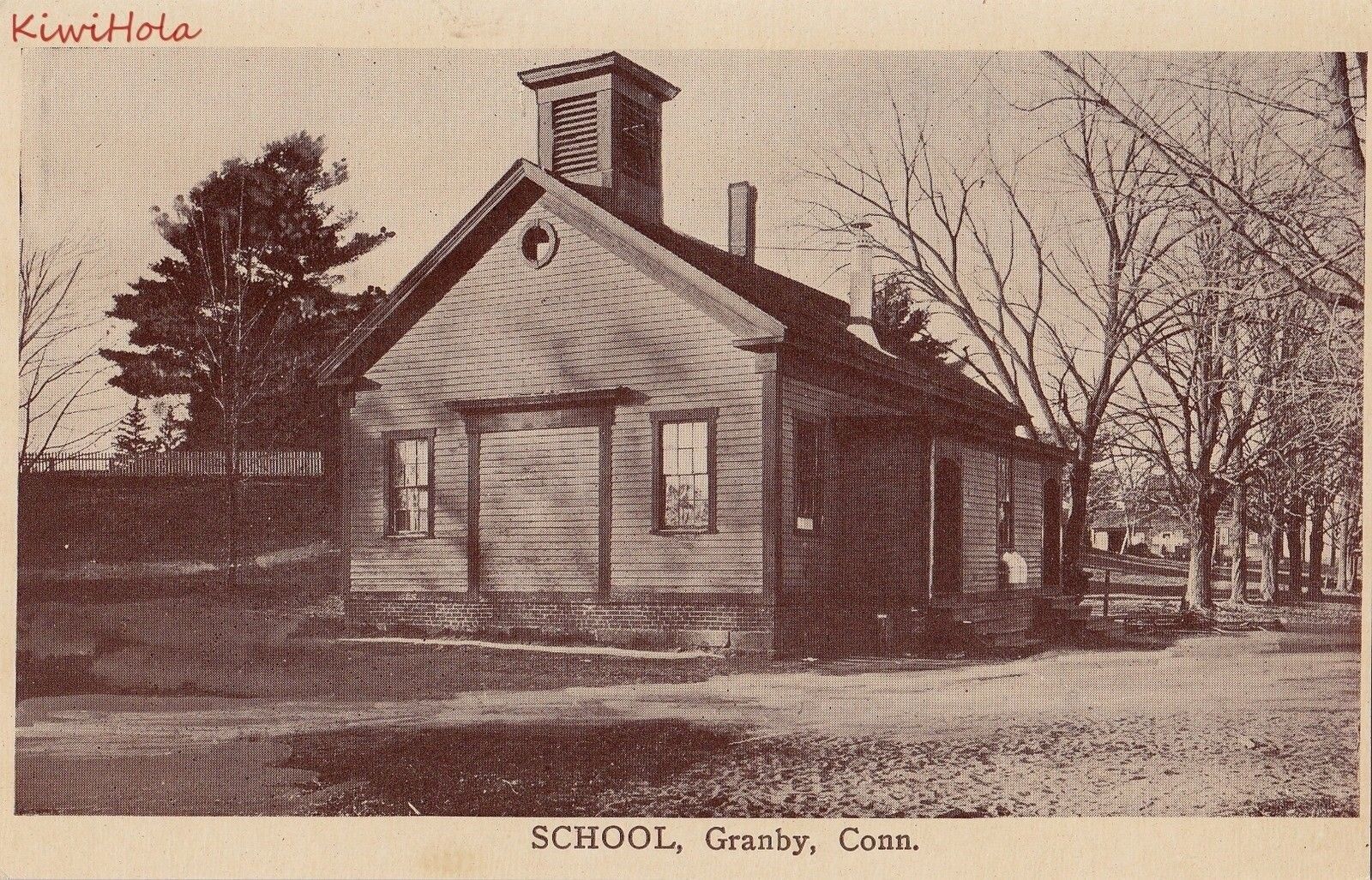 Postcard School Granby CT