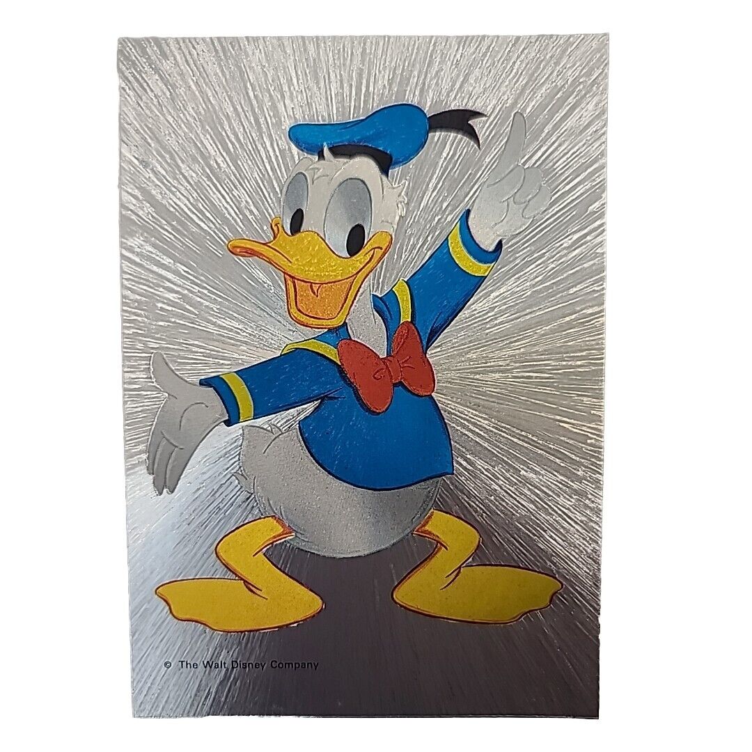 Vintage Postcard Disney Donald Duck Dufex Foil Metallic HSC-406823