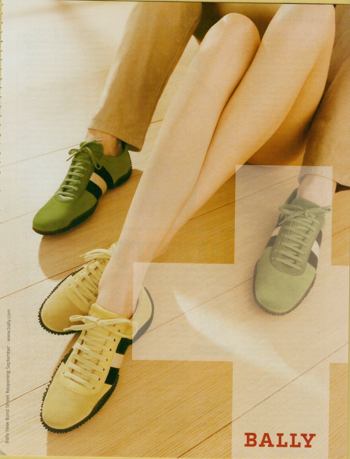 2004 Bally Sneakers Casual Shoes Stripes Men Women Fashion Vintage Print Ad