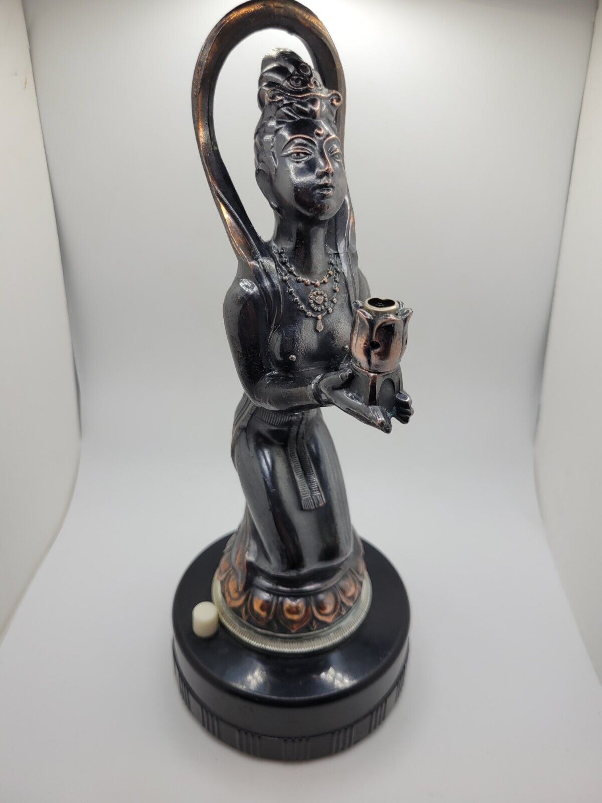 Vintage Agni Nude India Goddess Of Fire Bronze Statue Art Deco Piece Lighter