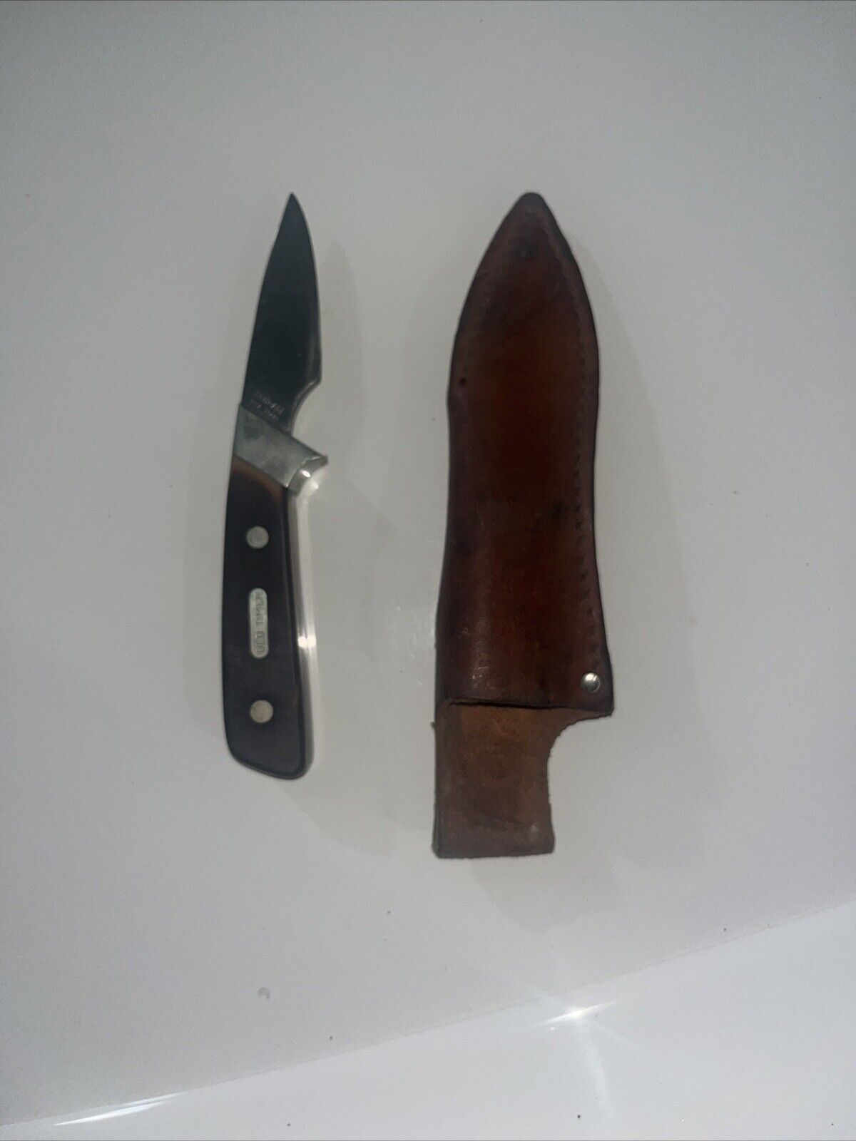 VINTAGE Rare Old Timer Schrade 1560T Little Finger Fixed Blade Knife - w/ Sheeth