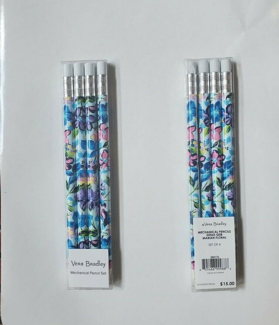 Vera Bradley MARIAN FLORAL Mechanical Pencils pack of 4  (New & Sealed) 