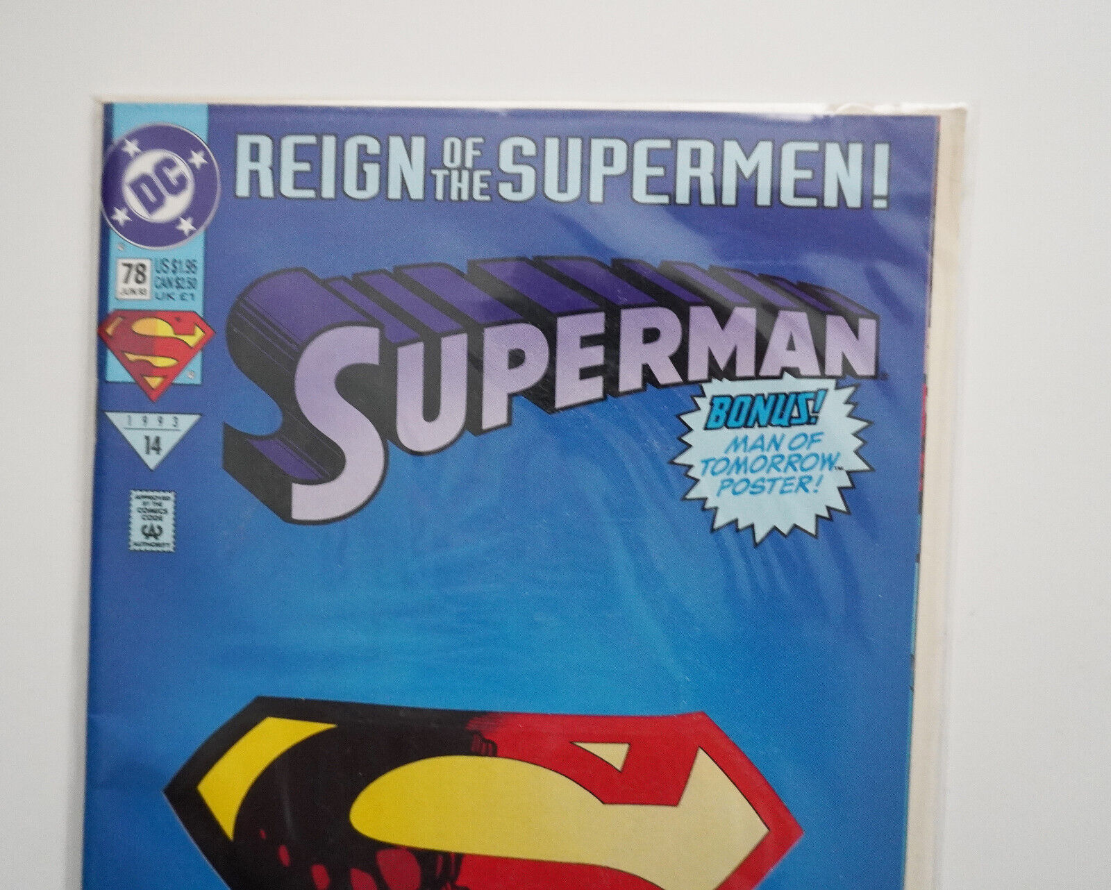 Superman Comic Book DC Comics Reign of the Supermen 78 Collector's Edition 1993