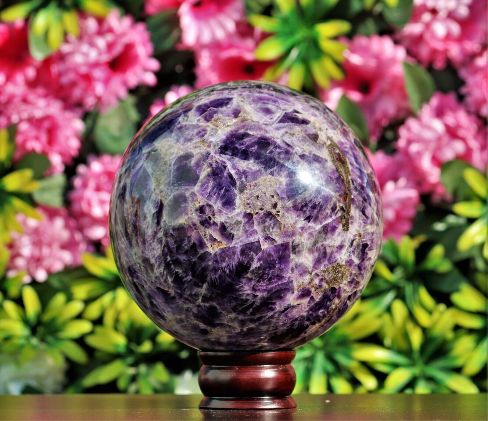 Large 16CM Blue Amethyst Healing Power Stone Chakra Energy Aura Sphere Ball