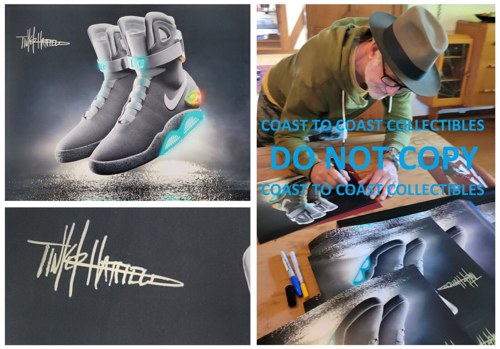 Tinker Hatfield signed Nike MAG Back To The Future 16x20 photo proof autographed