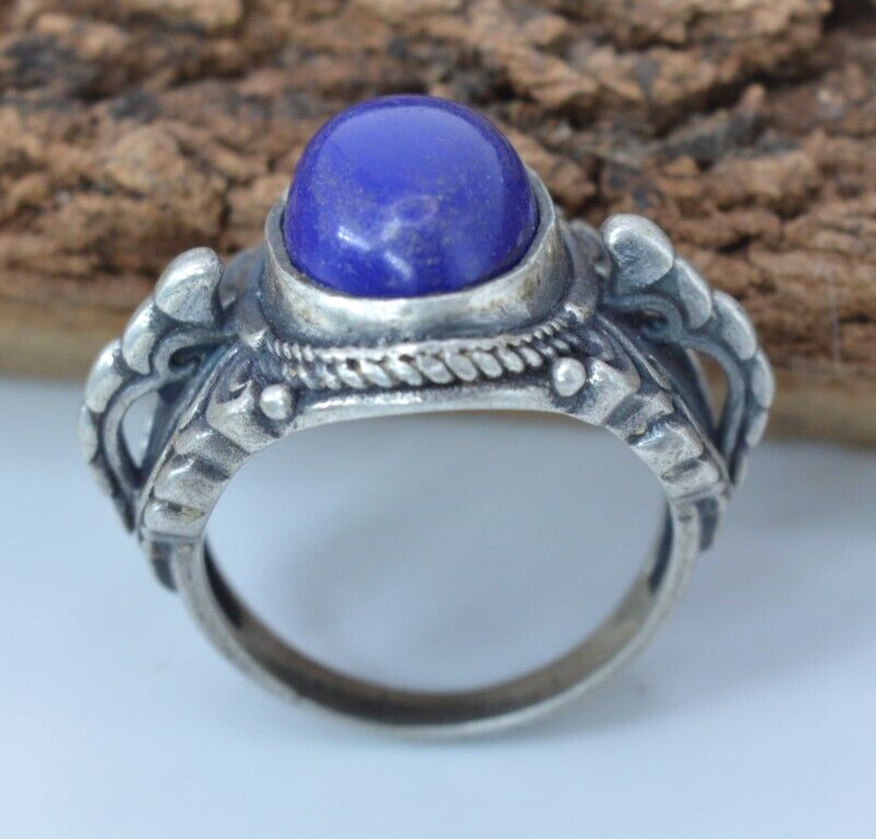 EXTREMELY OLD RARE RING LEGIONARY SILVER ROMAN STYLE BLUE STONE AUTHENTIC