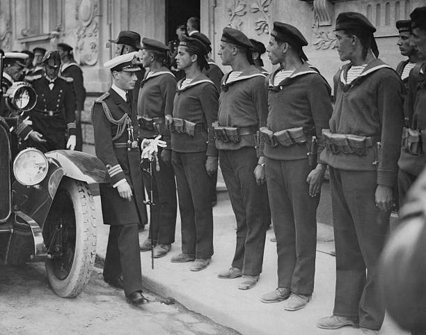 The Duke of York reviews Serbian honour guards, circa 1930 Old Historic Photo 1