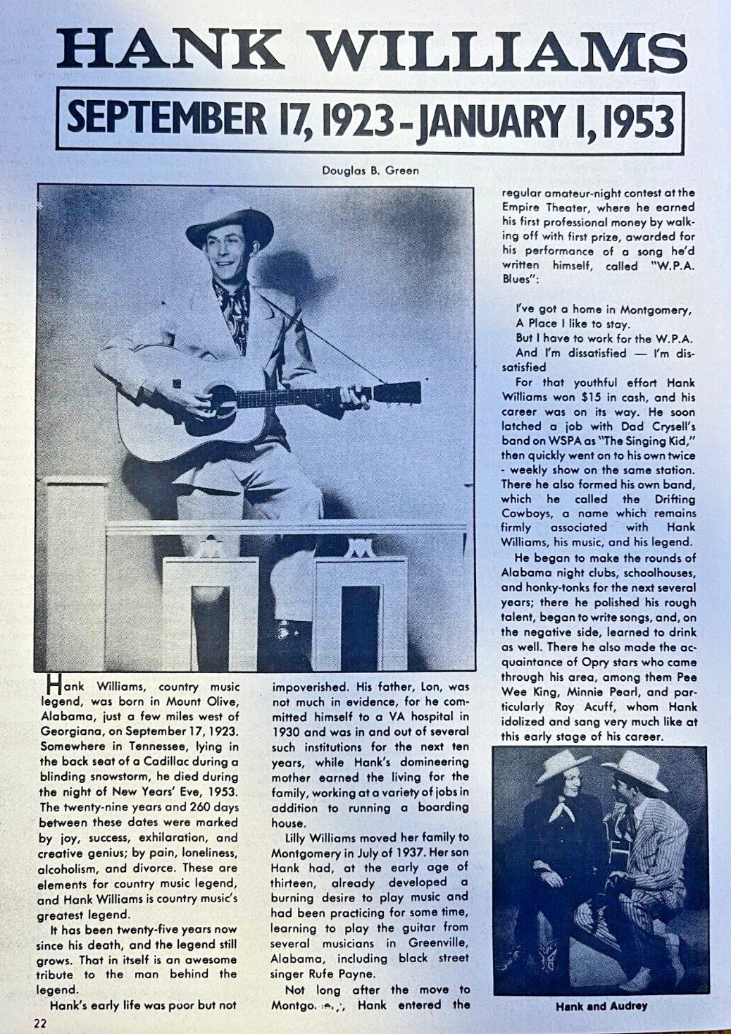1978 Country Singer Hank Williams