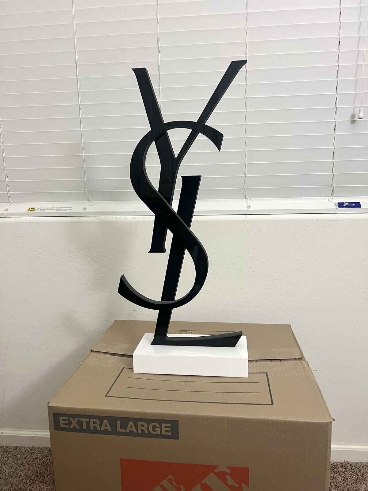 YSL Display Sign “Vintage” Tall Yves Saint Laurent Sign