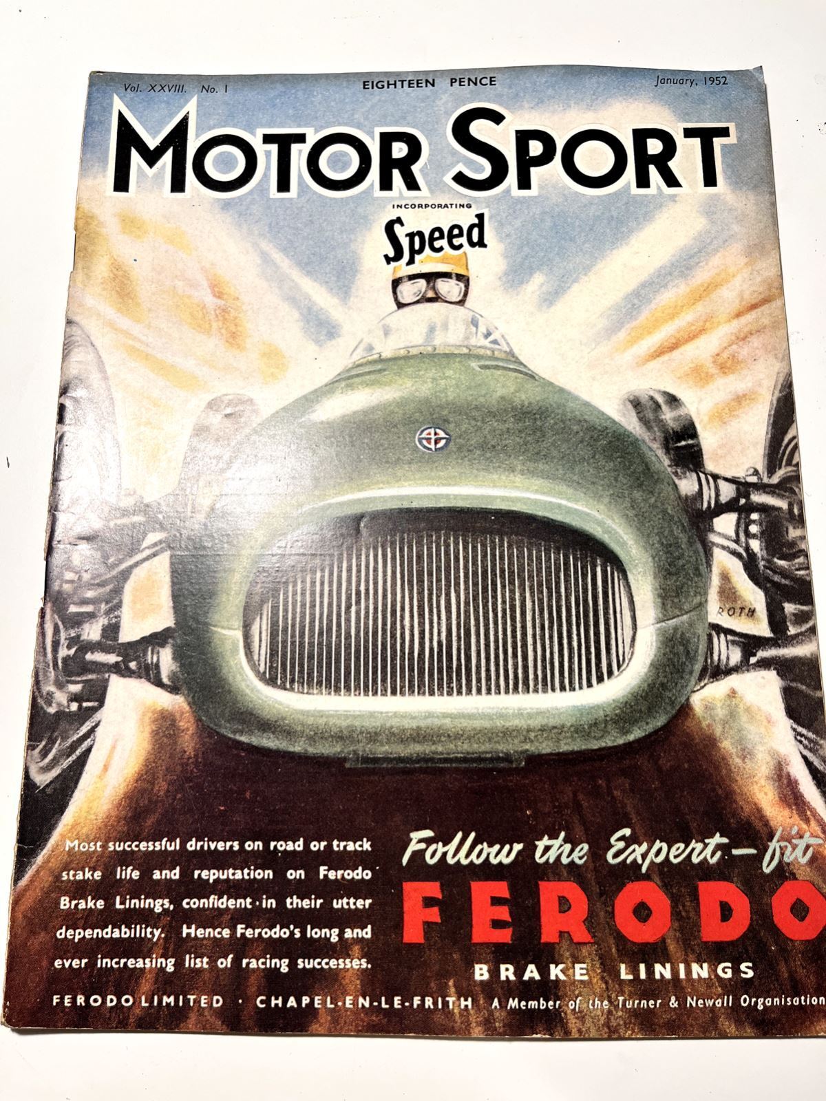Vintage Motor Sport Speed Magazine Vol. XXVIII, No. 1 January 1952