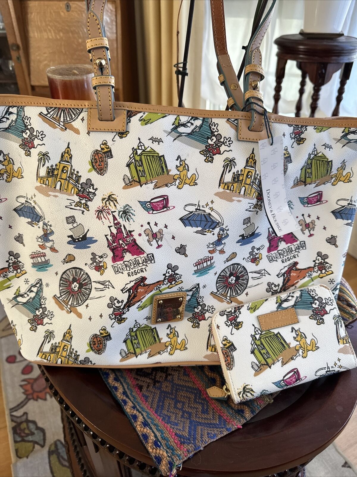 Disneyland Disneyanna Shopper Dooney & Bourke Bag W/ Matching Wallet NWOT