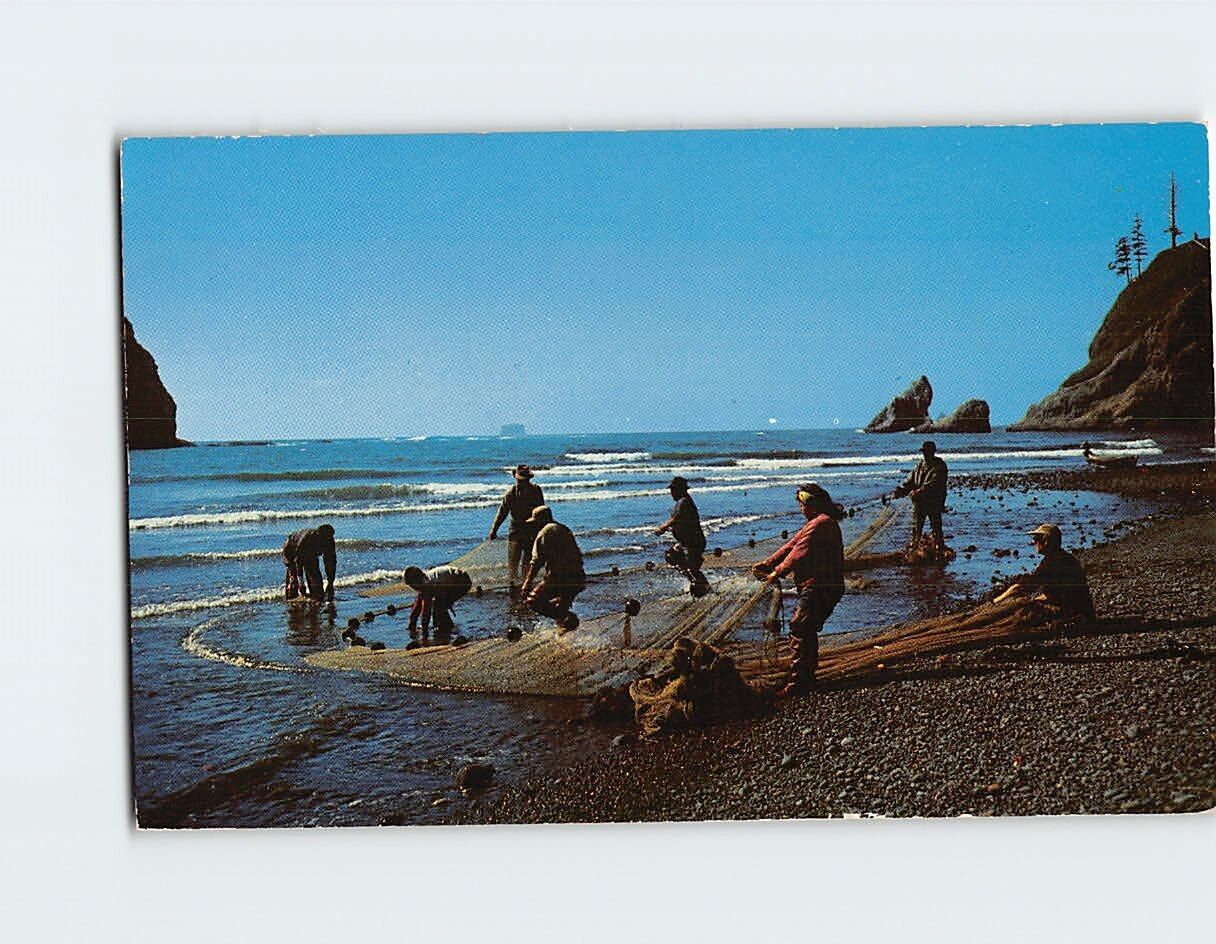 Postcard Smelt Fishing Pacific Ocean Coast Washington USA