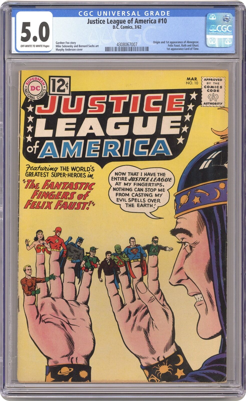 Justice League of America #10 CGC 5.0 1962 4308067007