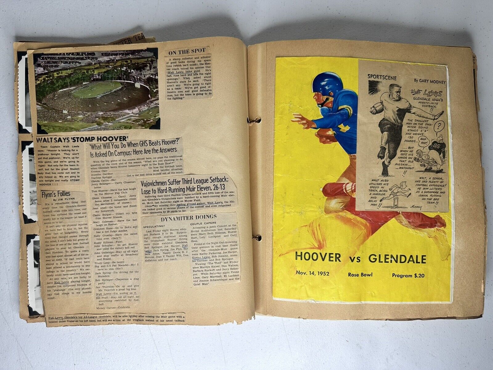 1952 Rose Bowl Memorabilia Vintage Scrapbook - Rare Historical Photos & Clipping