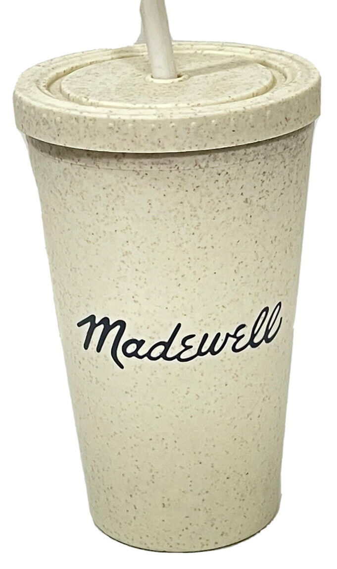Madewell Cup With Straw Beige Fleck New